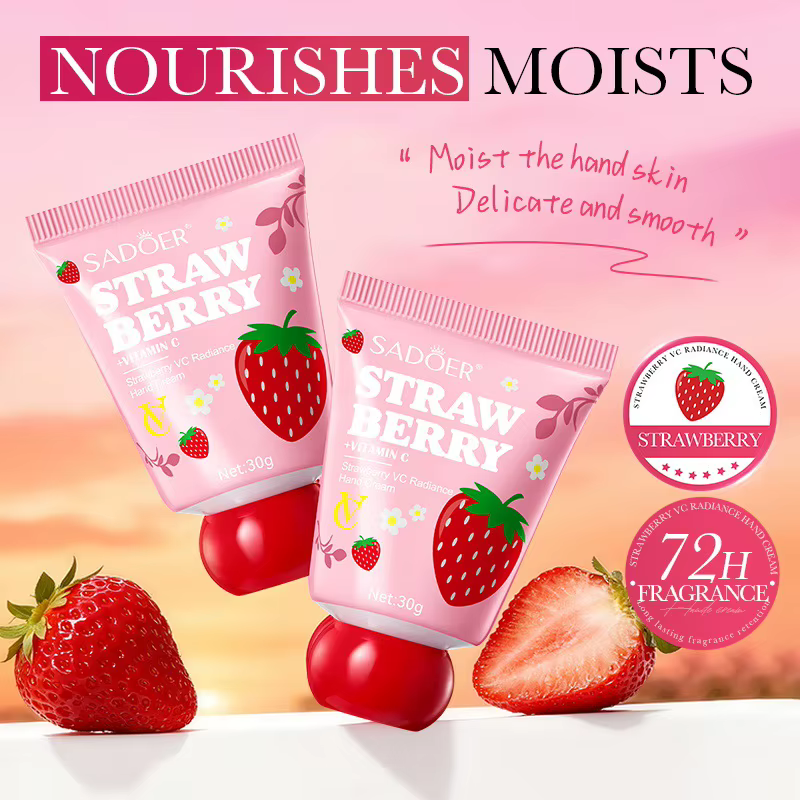 Crème éclaircissante pour les mains SADOER fraise VC (version langue étrangère) 30g