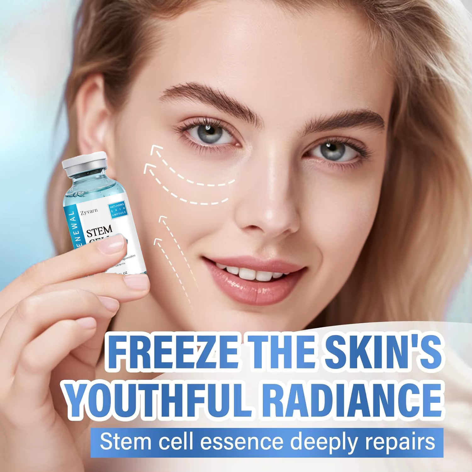 Coffret Sérum Ampoule – Essence Visage Anti-Âge aux Cellules Souches et ADN de Saumon Hydratante & Éclaircissante