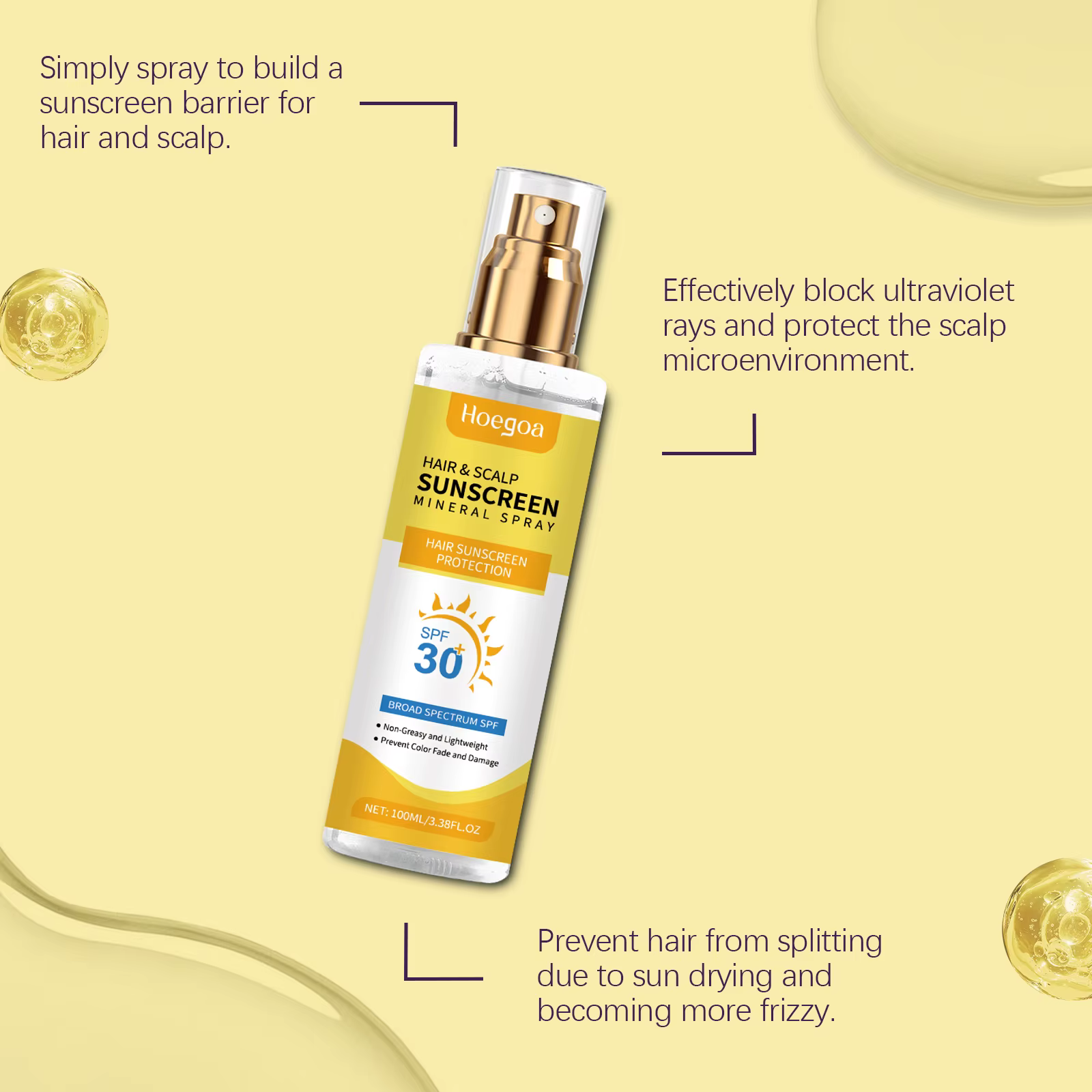 Spray solaire protecteur du cuir chevelu