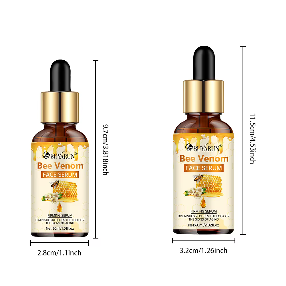 SUYARUN Sérum visage au venin d'abeille – Essence raffermissante anti-âge pour la réduction des rides et lueur jeune.