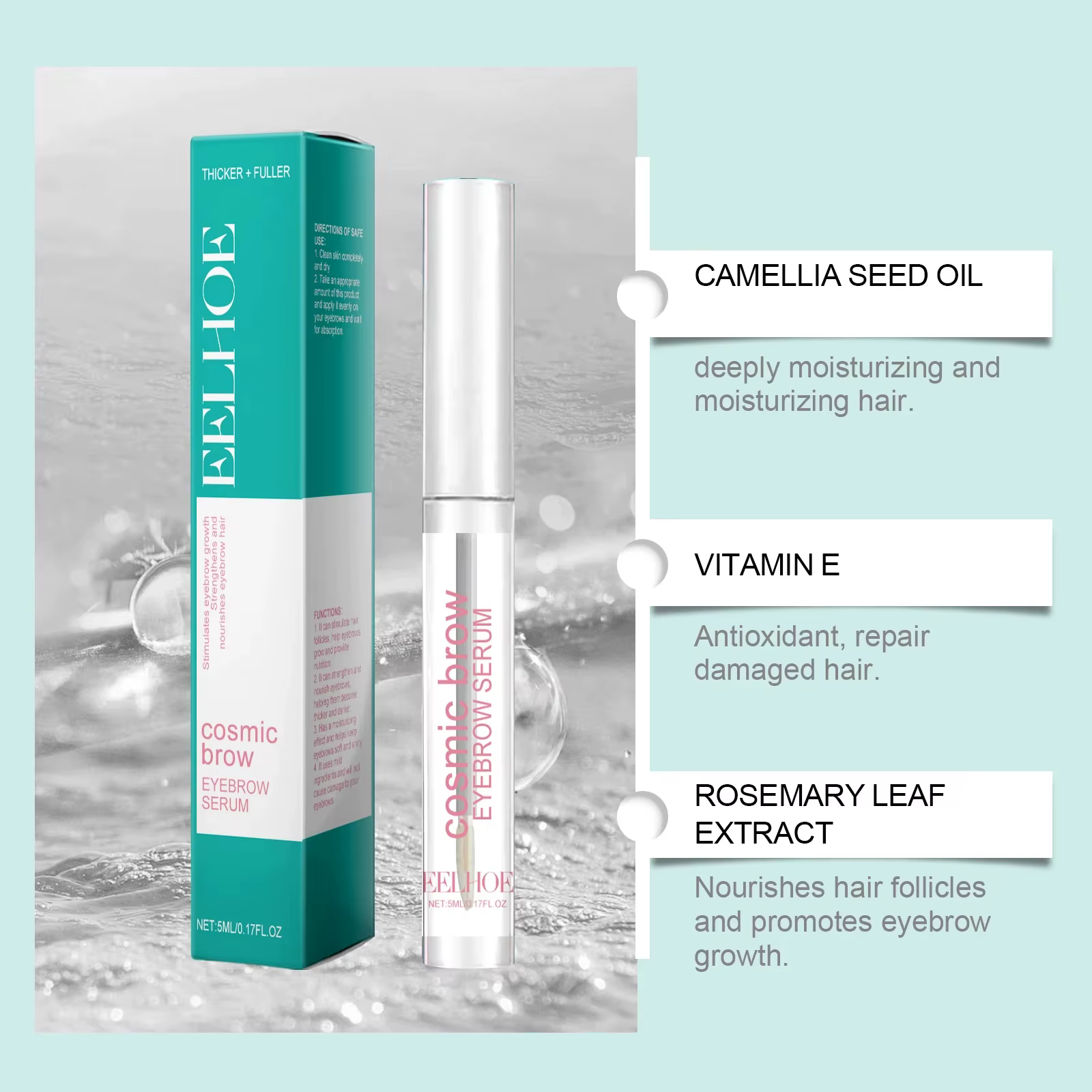 Sérum de croissance rapide des sourcils, produit Anti-perte de cheveux, prévient la calvitie, plus épais, allongeant, maquillage des sourcils