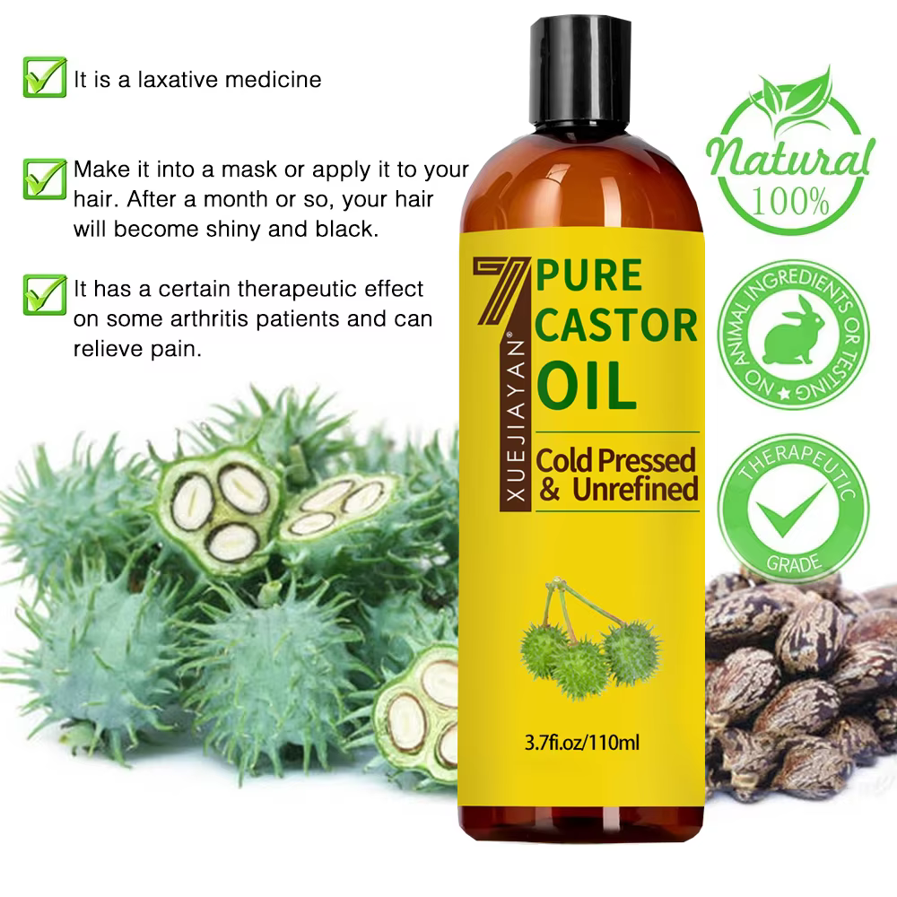 Huile de ricin 100 % pure pour la croissance des cils et des sourcils