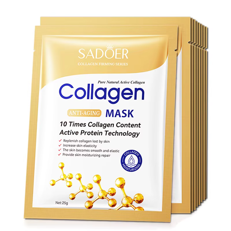 10 pièces Anti-rides collagène masque pour le visage hydratant Anti-âge rides blanchissant soin de la peau feuille