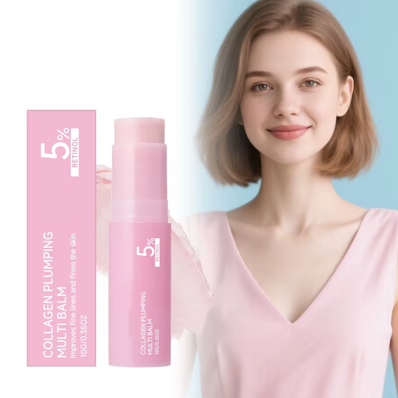 Baume Multi-Action Repulpant au Collagène 5% Rétinol Raffermissant Liftant Atténue les Ridules Hydratant Éclatant Améliore l'Élasticité Stick Anti-Rides