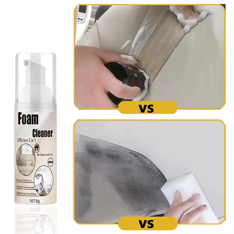 Nettoyant pour tissus de sièges, nettoie efficacement les taches sur les sièges de voiture sans lavage, nettoyant moussant 2 en 1 pour l'entretien des sièges de voiture, nouveau