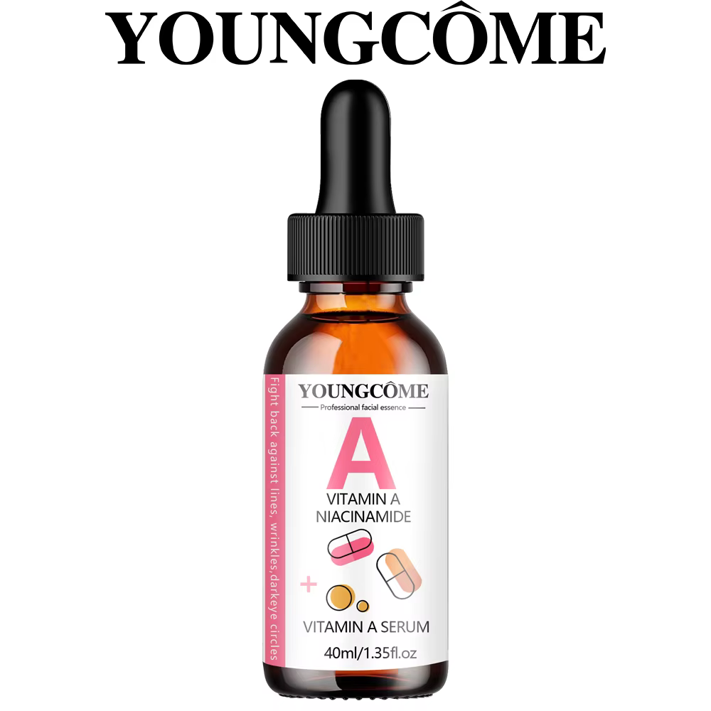 Sérum à la vitamine A avec rétinol et acide hyaluronique - Éclaircit la peau et hydrate le contour des yeux - Soin