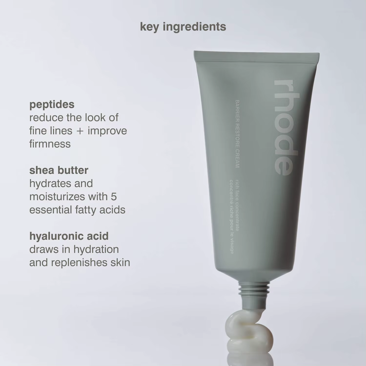 Crème réparatrice Rhode Barrier Restore, hydratant quotidien apaisant pour peaux sensibles, crème réparatrice hydratante pour le visage, pour tous les types de peaux sèches
