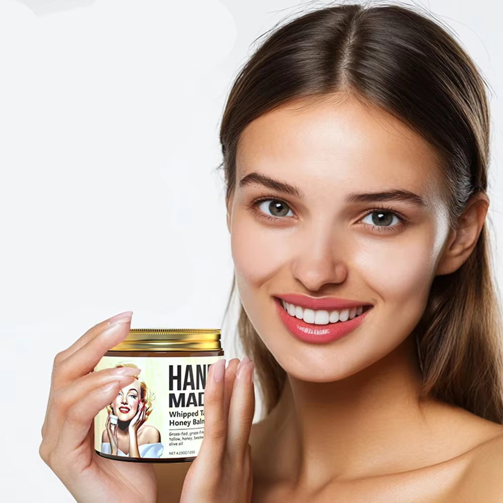 Crème Visage Fouettée au Suif et au Miel Faite Main ENVISHA – Hydratante