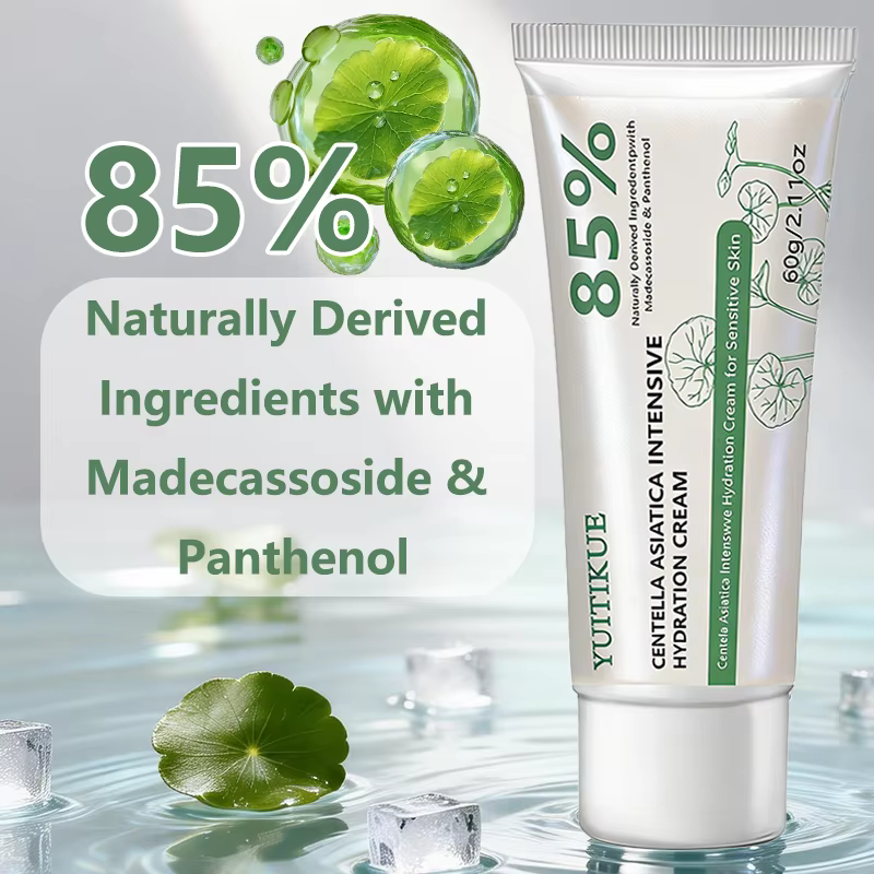 Crème YUITIKUE à la Centella Asiatica 85% Hydratation Intensive Réparatrice pour Peaux Sensibles avec Panthénol 60g