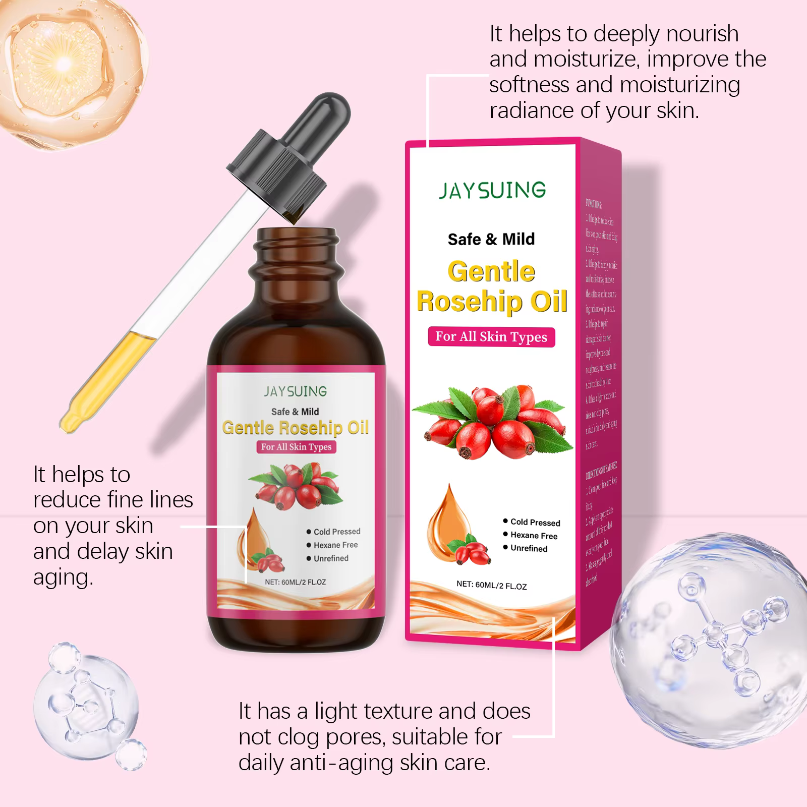 Huile de rose musquée pour le visage