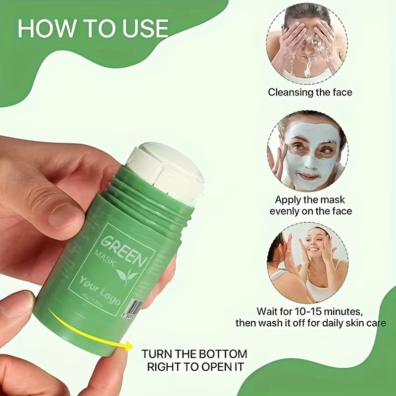 MELAO masque en argile détox purifiant naturel masquage de boue de thé vert pour le visage bâton