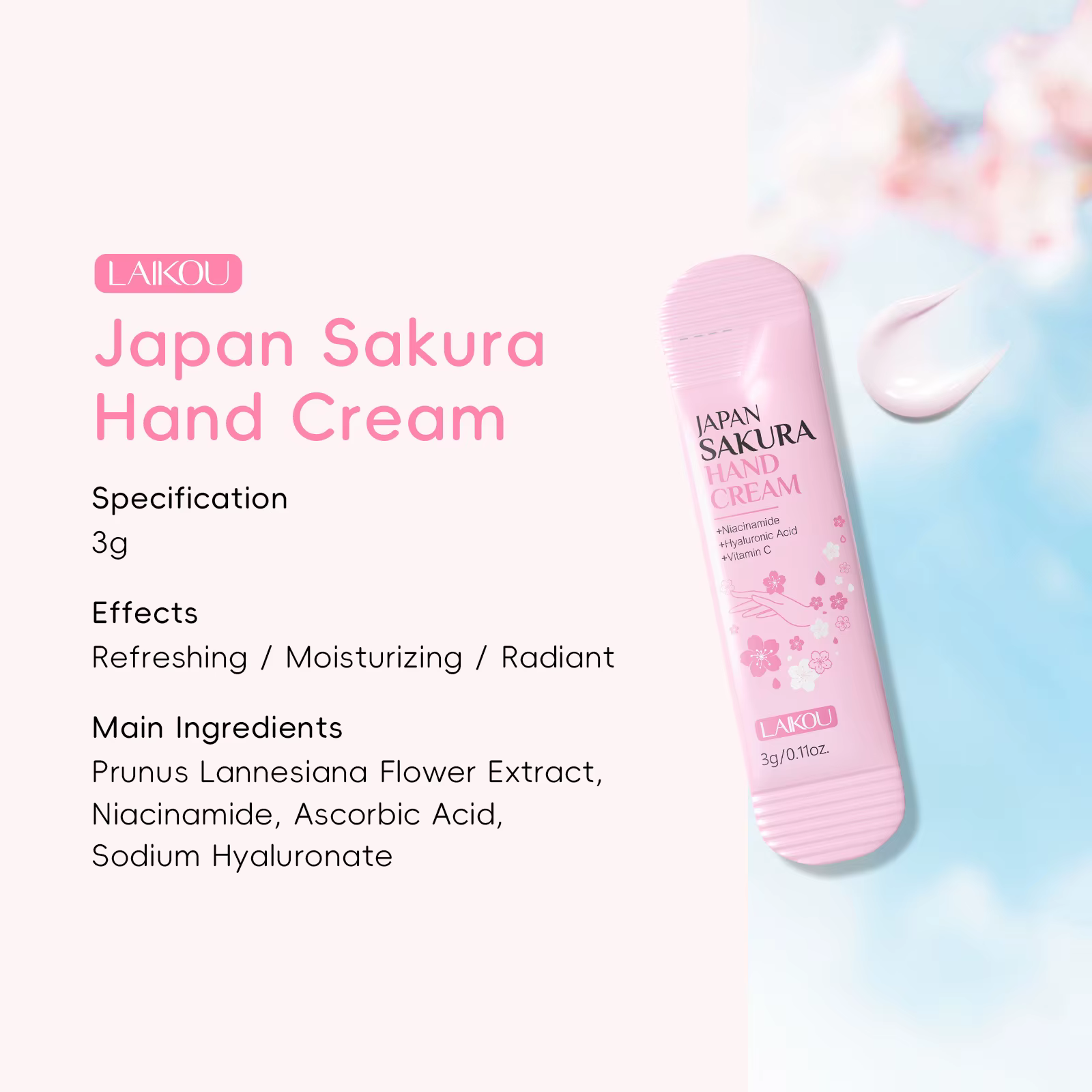 Crème pour les mains LAIKOU à la fleur de cerisier