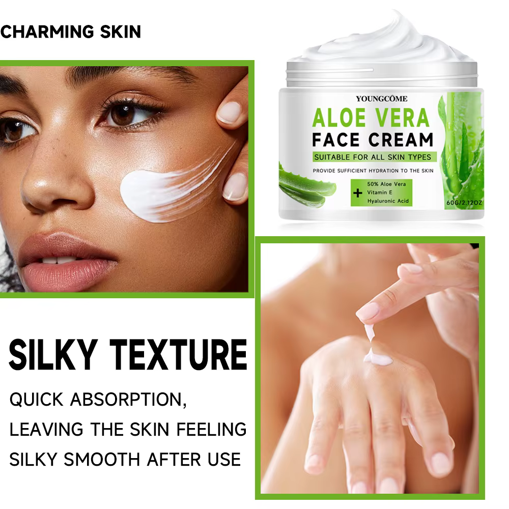 Aloe Vera hydratant visage Anti-rides vieillissement fouetté soin de la peau hydratant rétrécit les Pores plus lisses et plus d'apparence jeune