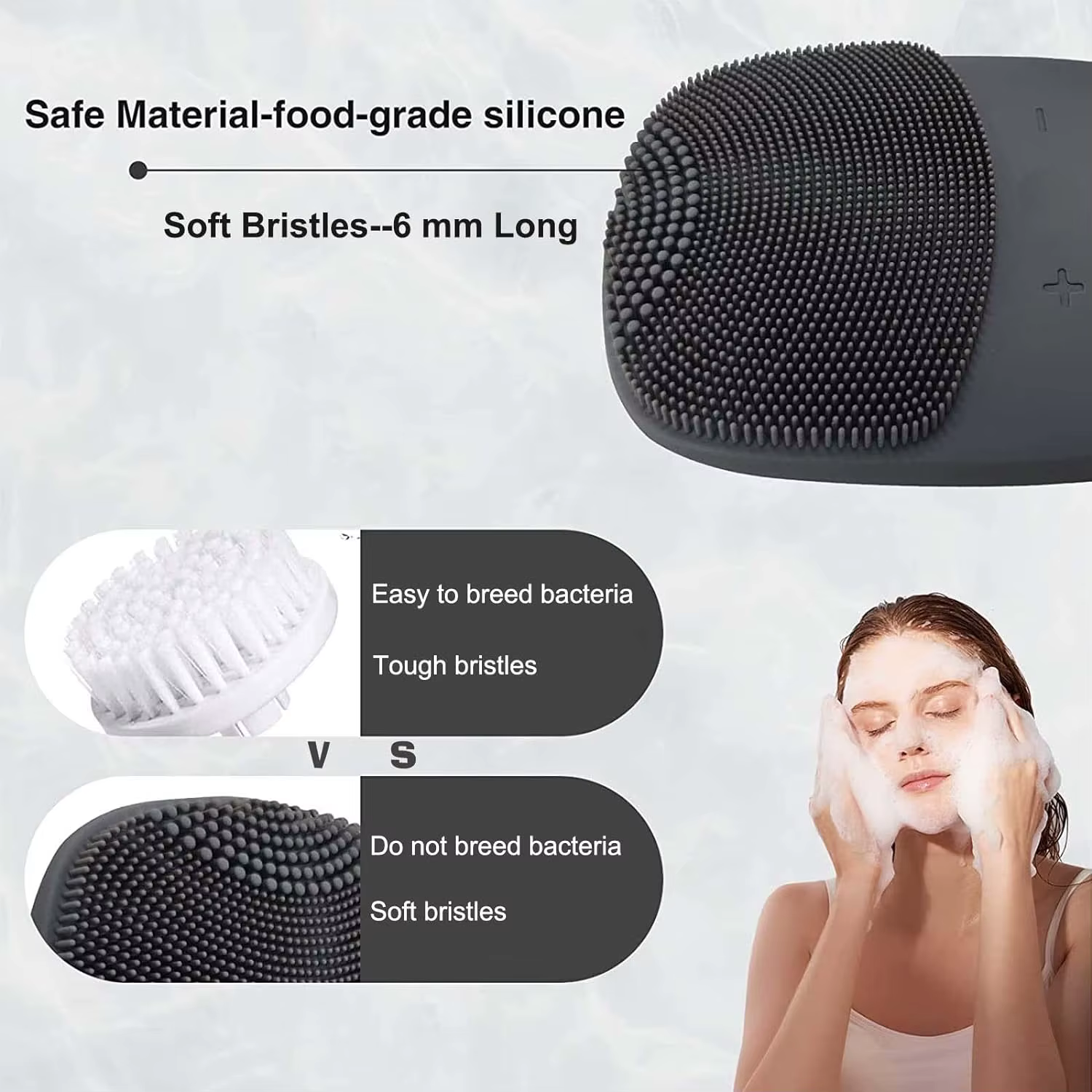 Brosse nettoyante électrique sonique pour le visage