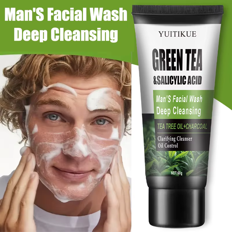 YUITIKUE Lavage du visage pour hommes 60g - Thé vert et acide salicylique