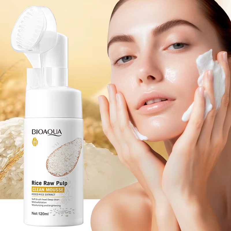 BIOAQUA nettoyant pour le visage au riz blanc blanchissant nettoyage en profondeur Massage