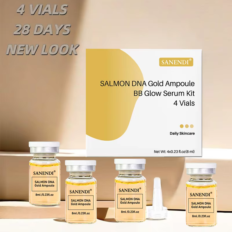 Sérum ADN de saumon 4/12 flacons BBGLOW AQUA Acide hyaluronique Essence de soin du visage Solution liquide hydratante SANENDI Soins de la peau coréens