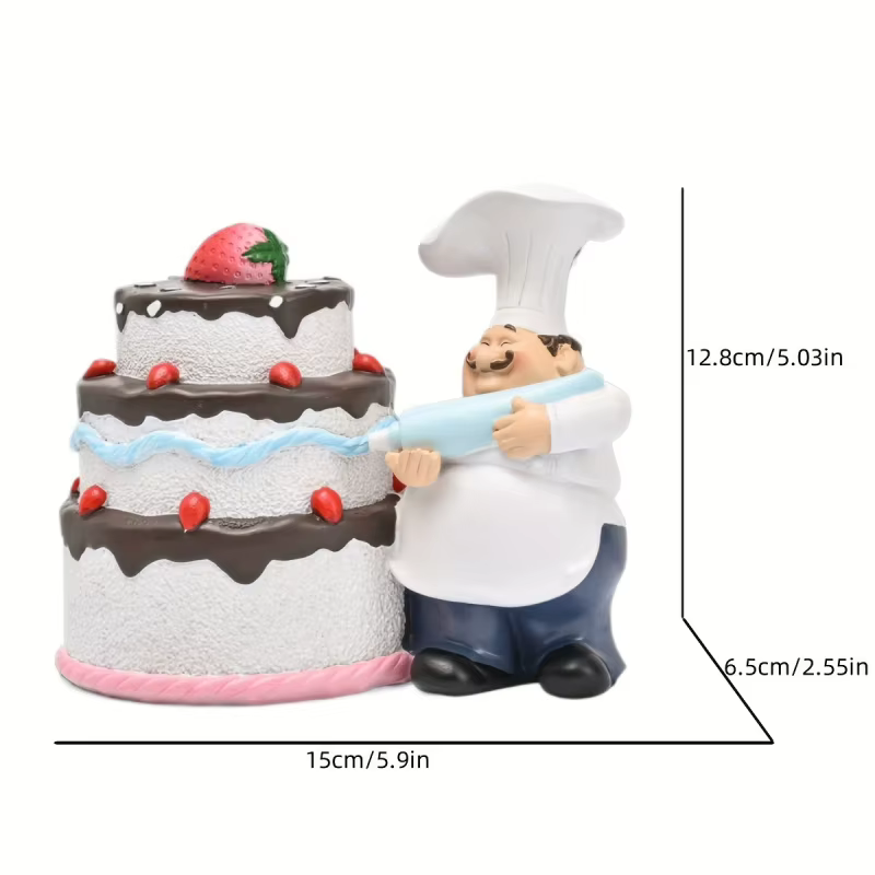 Statue de chef en crème, taille 12,8 cm/5,04 pouces, sculpture exquise, décoration d'intérieur, convient pour la chambre à coucher, le salon