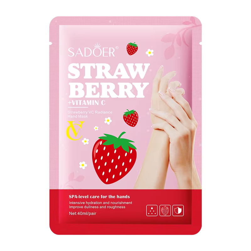 5 paires SADOER fraise masque pour les mains blanchissant hydratant anti-âge Anti rides exfoliant gants