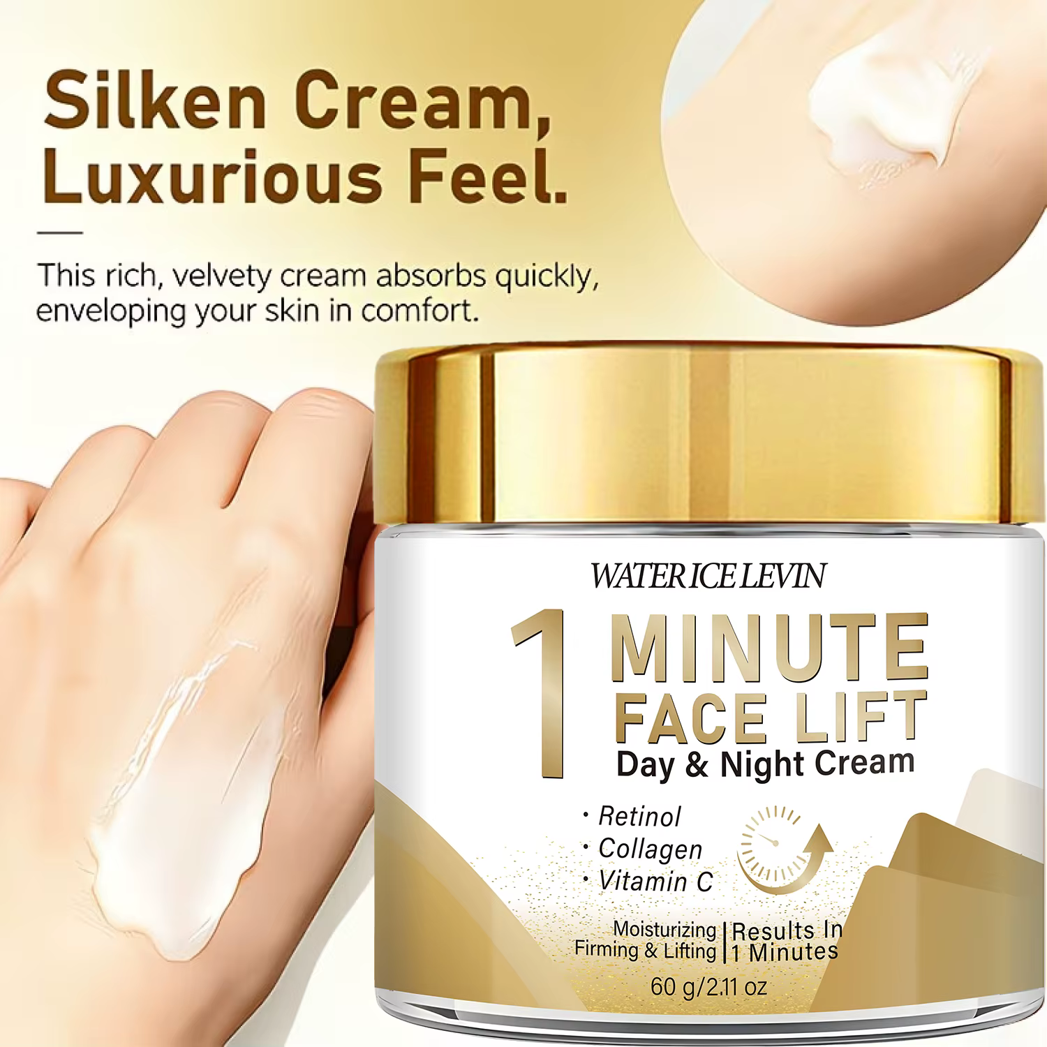 Crème liftante pour le visage en 1 minute. Rétinol